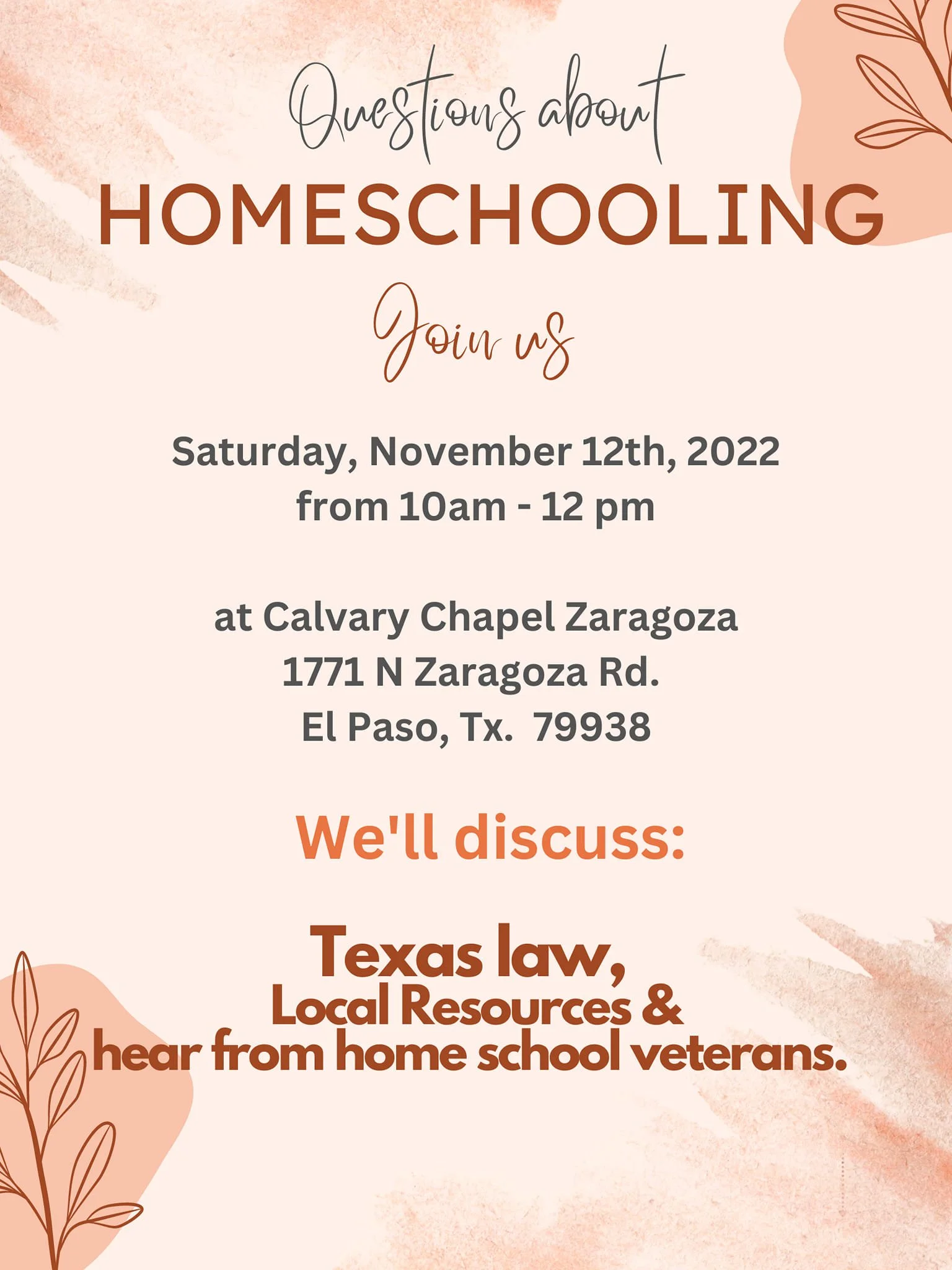 Questions about Homeschooling—Calvary Chapel