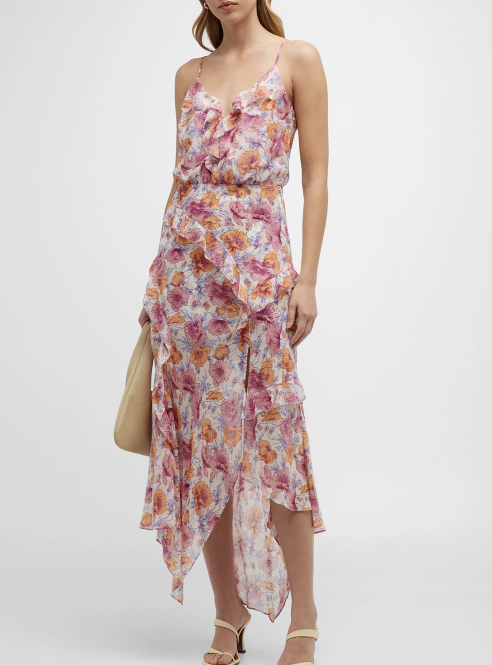 Avenel Floral Ruffle Midi Dress