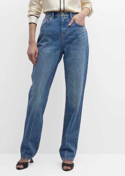 Tory Burch Mid-Rise Straight-Leg Denim Jeans $149