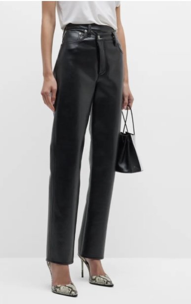 AGOLDE Crisscross Straight Leather Pants $207