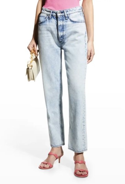 Rag &amp; Bone Alex Straight-Leg Faded Ankle Jeans $103.50