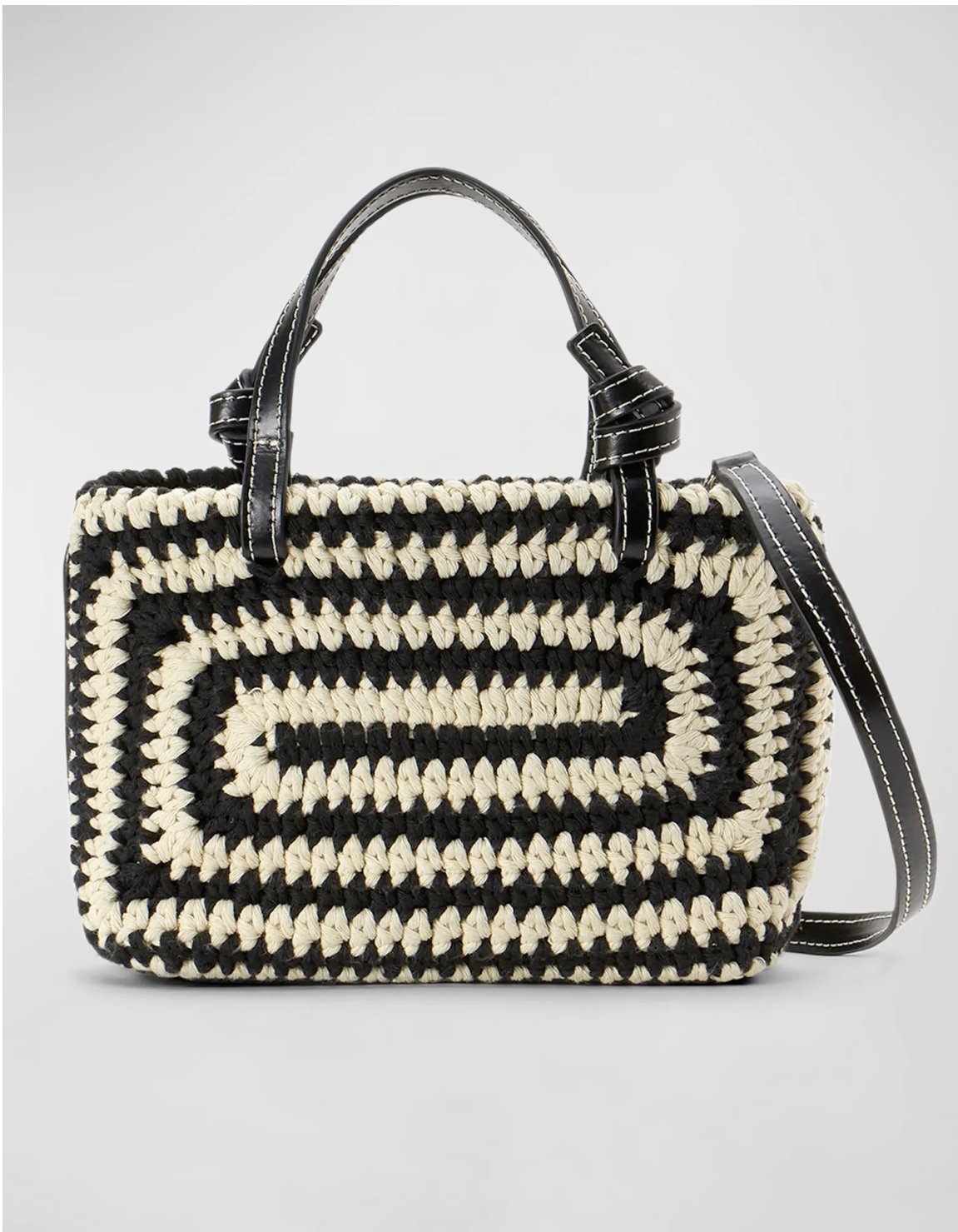 Staud Ria Two-Tone Crochet Top-Handle Bag $155.25