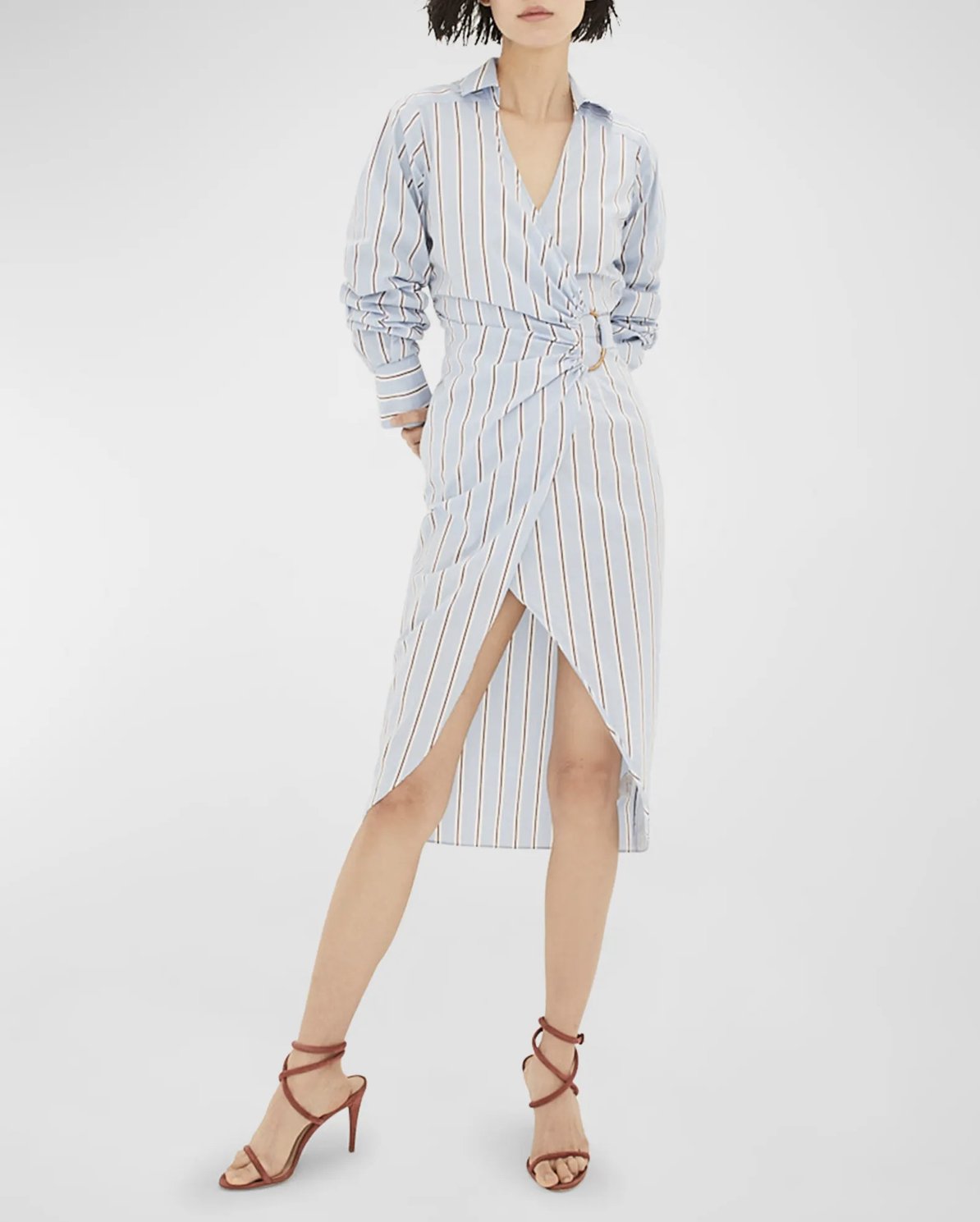 Veronica Beard Afton Striped Wrap Midi Dress $235.50