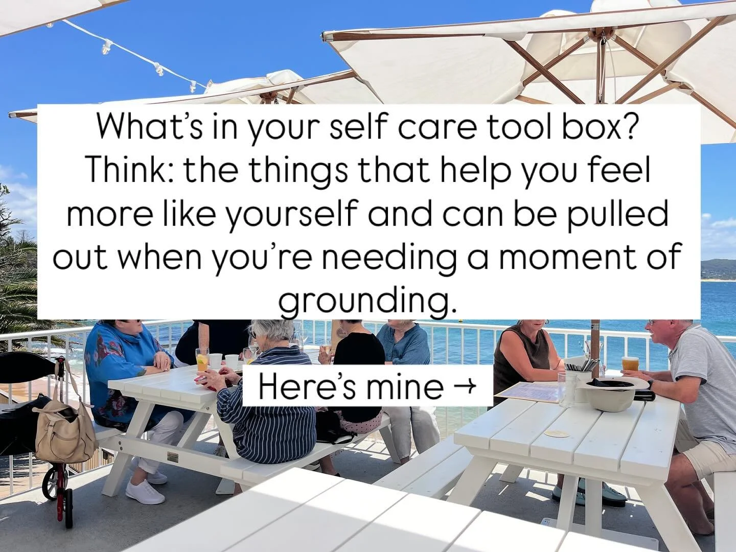Something I chat about with clients as part of emotion regulation work is having a self care toolbox. Often the Eating Disorder behaviours become the main way of coping, and eating/restricting is the main &lsquo;tool&rsquo;. So it&rsquo;s helpful to 