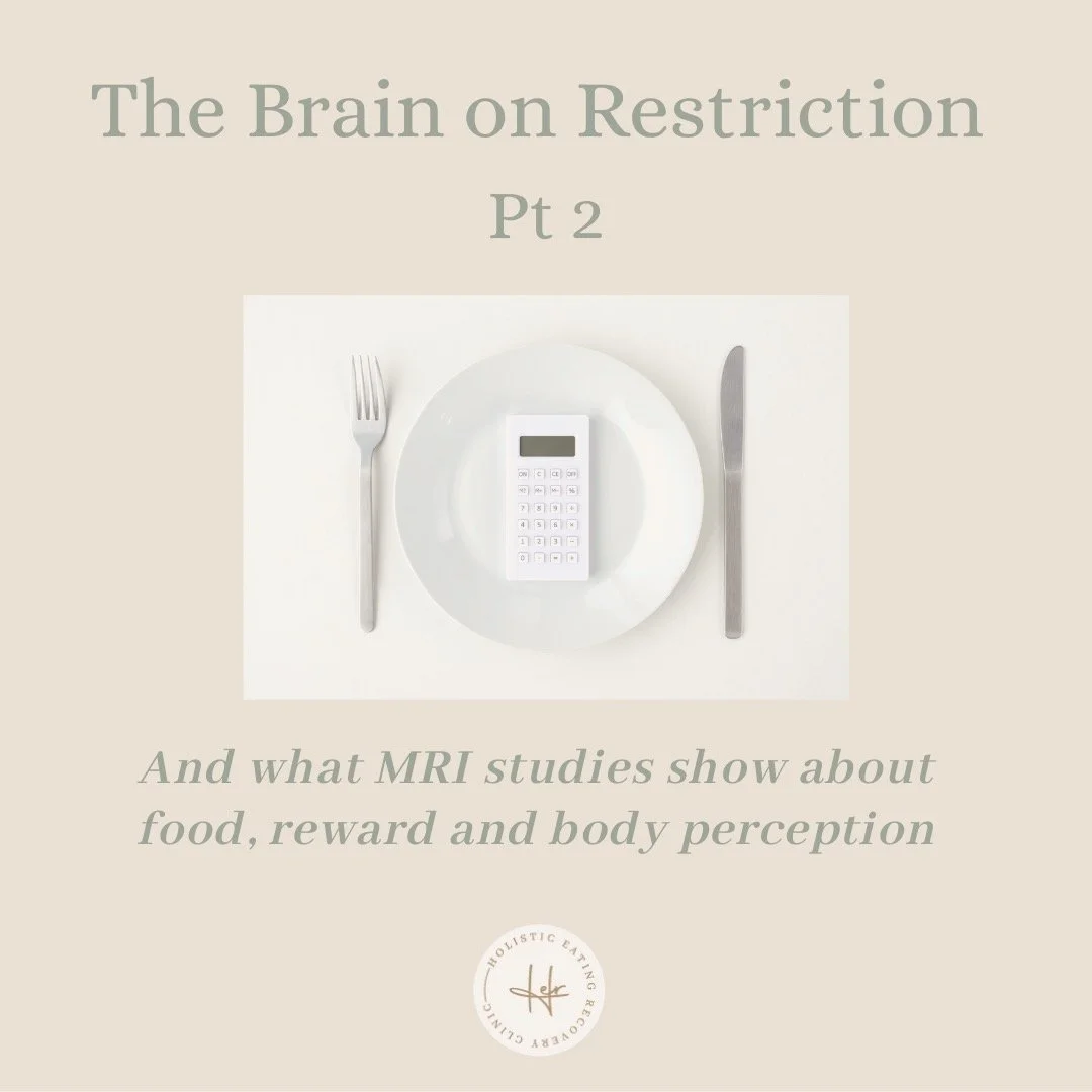 I find studies on the brain fascinating. The fact that we can see what's is happening on that level gives us so much insight around understanding and treating illnesses. Restriction/AN is no exception. The takeaway from this, is that the neural pictu
