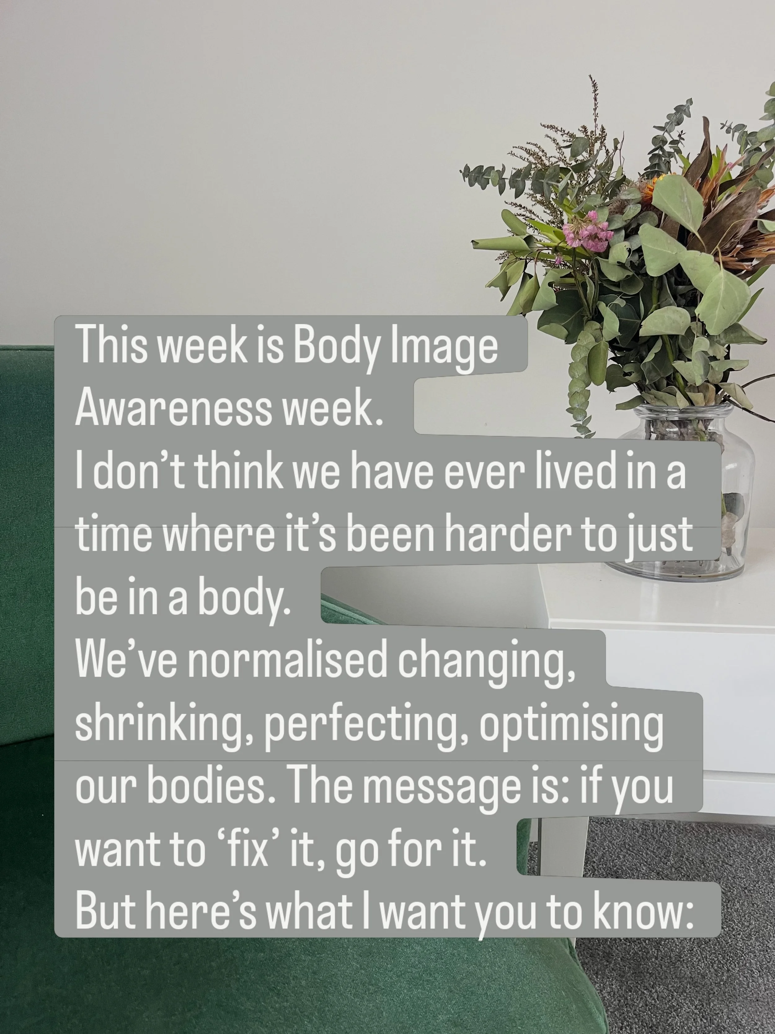 Let&rsquo;s have this conversation people. Body image awareness week is this week (7th-13th September) and it&rsquo;s time to shed light on and think about the impact negative body image has on health and self esteem. Not to mention the impact it has