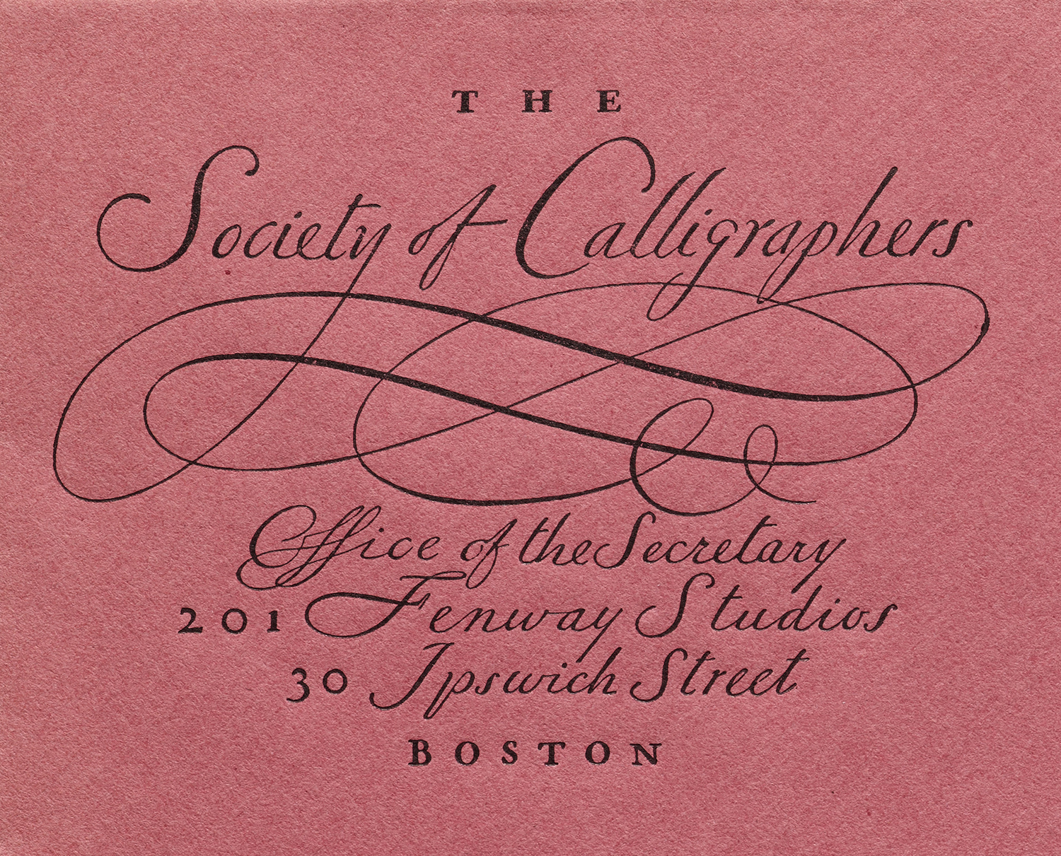  Detail of stationery for the Society of Calligraphers, ca. 1922. Collection of Letterform Archive. 