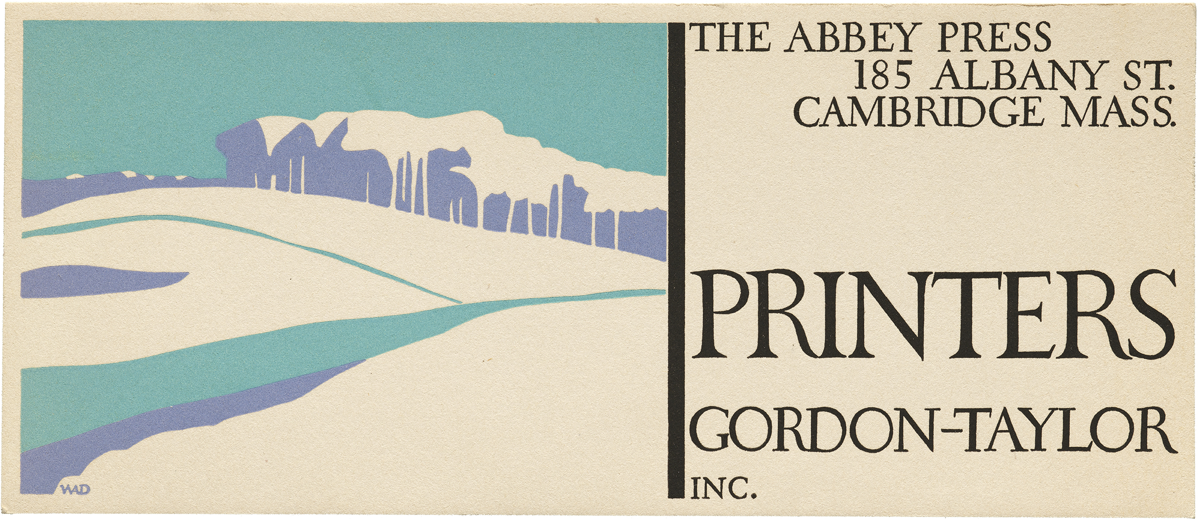  Blotter for Abbey Press, ca. 1930s. Collection of Letterform Archive. 