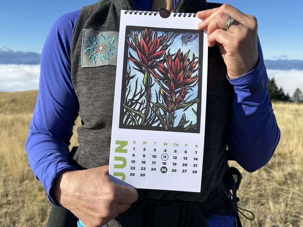 2026 Montana woodcut calendar full of nature — Claire Emery