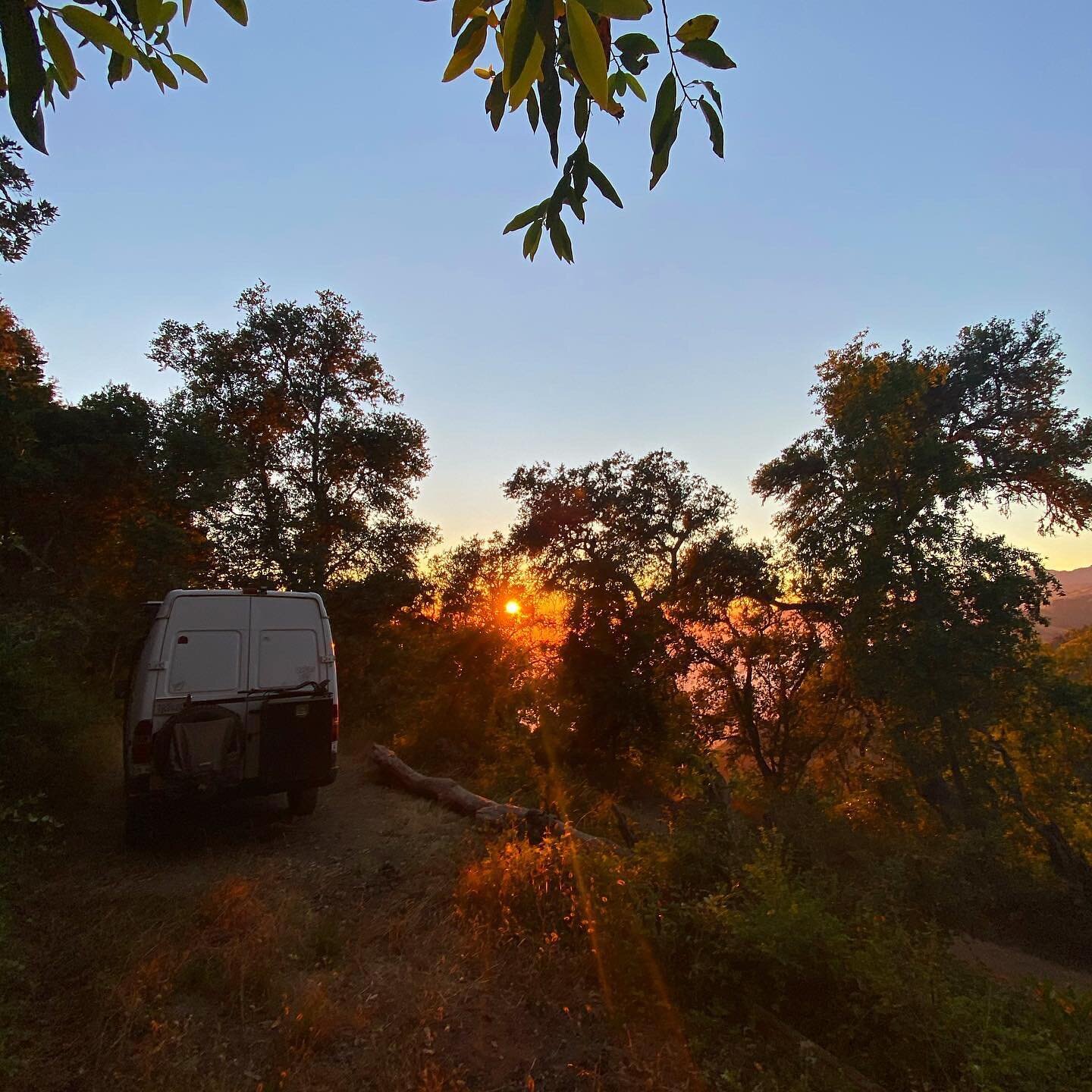 Always Chasing Sunsets In Our Simple Sprinters!🚐☀️ Way up in the hills in Big Sur, CA that most sprinters can&rsquo;t get to off-roading! #bigsur #sunset #sequoianationalpark #vanconversion #vanlife #sprinter #landscape #perspective #drone #travel #
