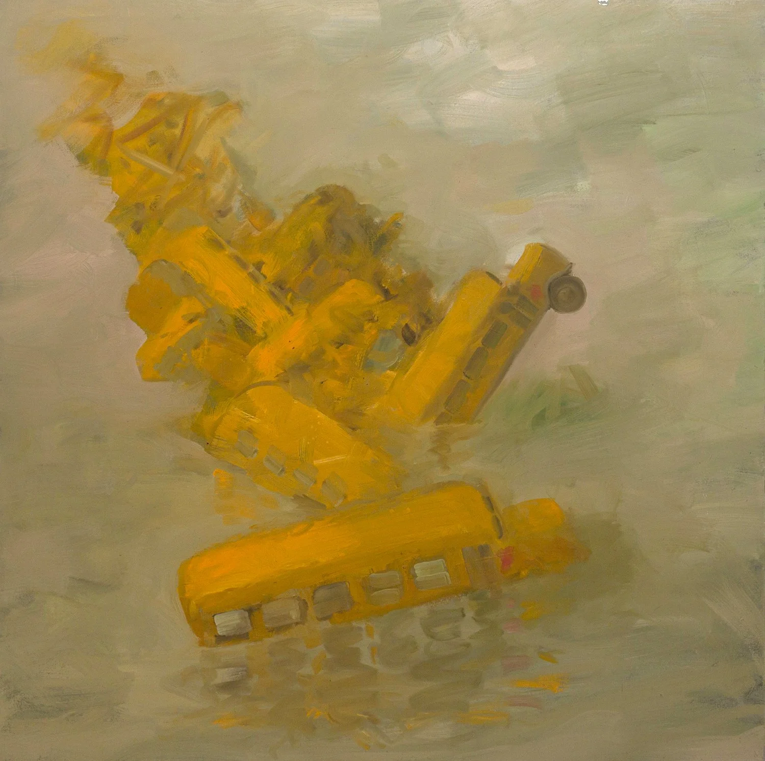 Untitled 165	- Cluster of Yellow Buses I, Oil on canvas, Estate Collection