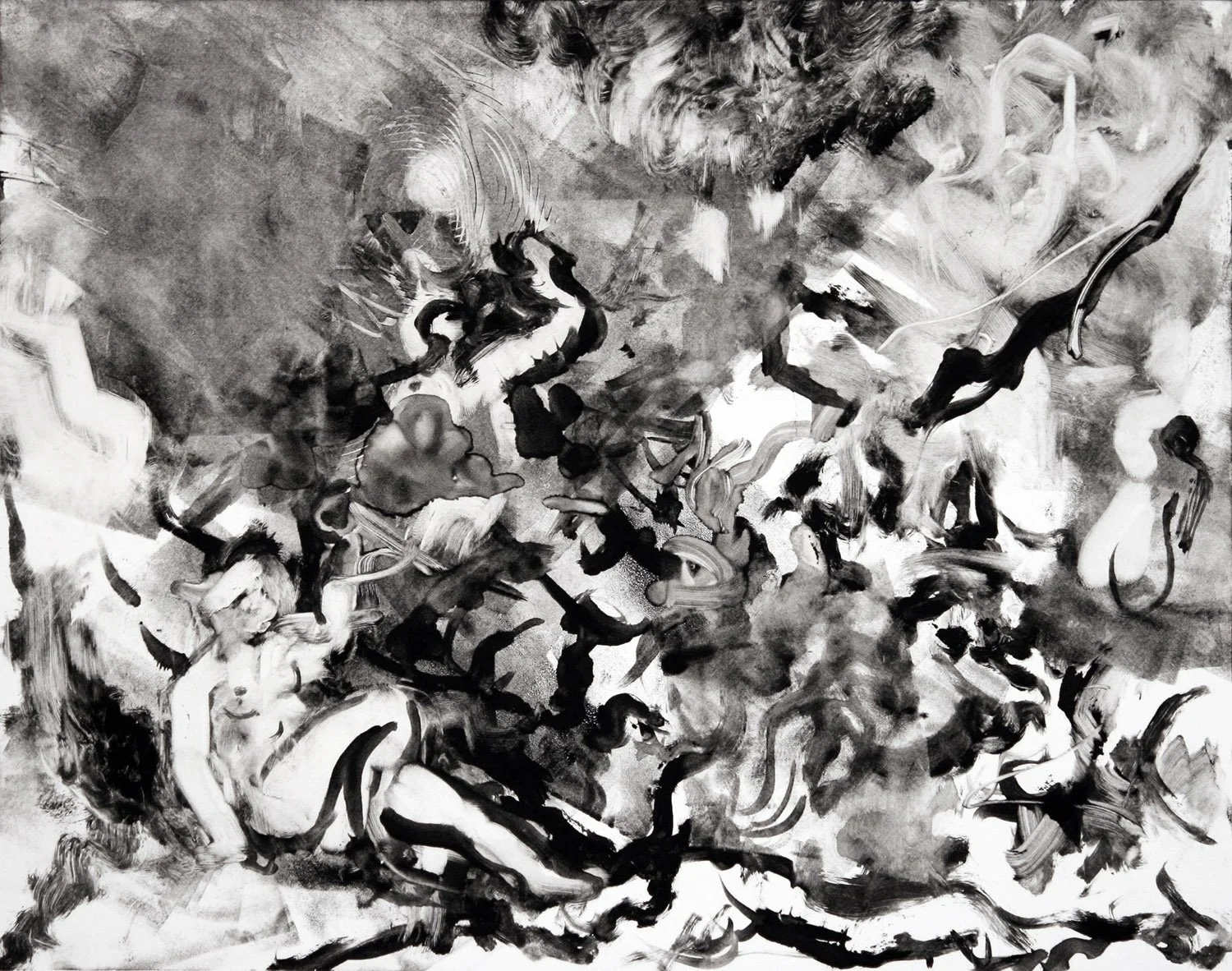 Untitled 393 - Nude Figures VII, Ink on paper, Location Unknown