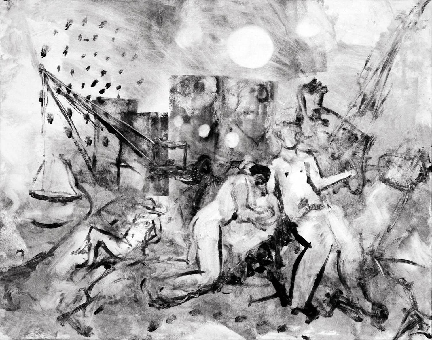 Untitled 390 - Nude Figures IV, Ink on paper