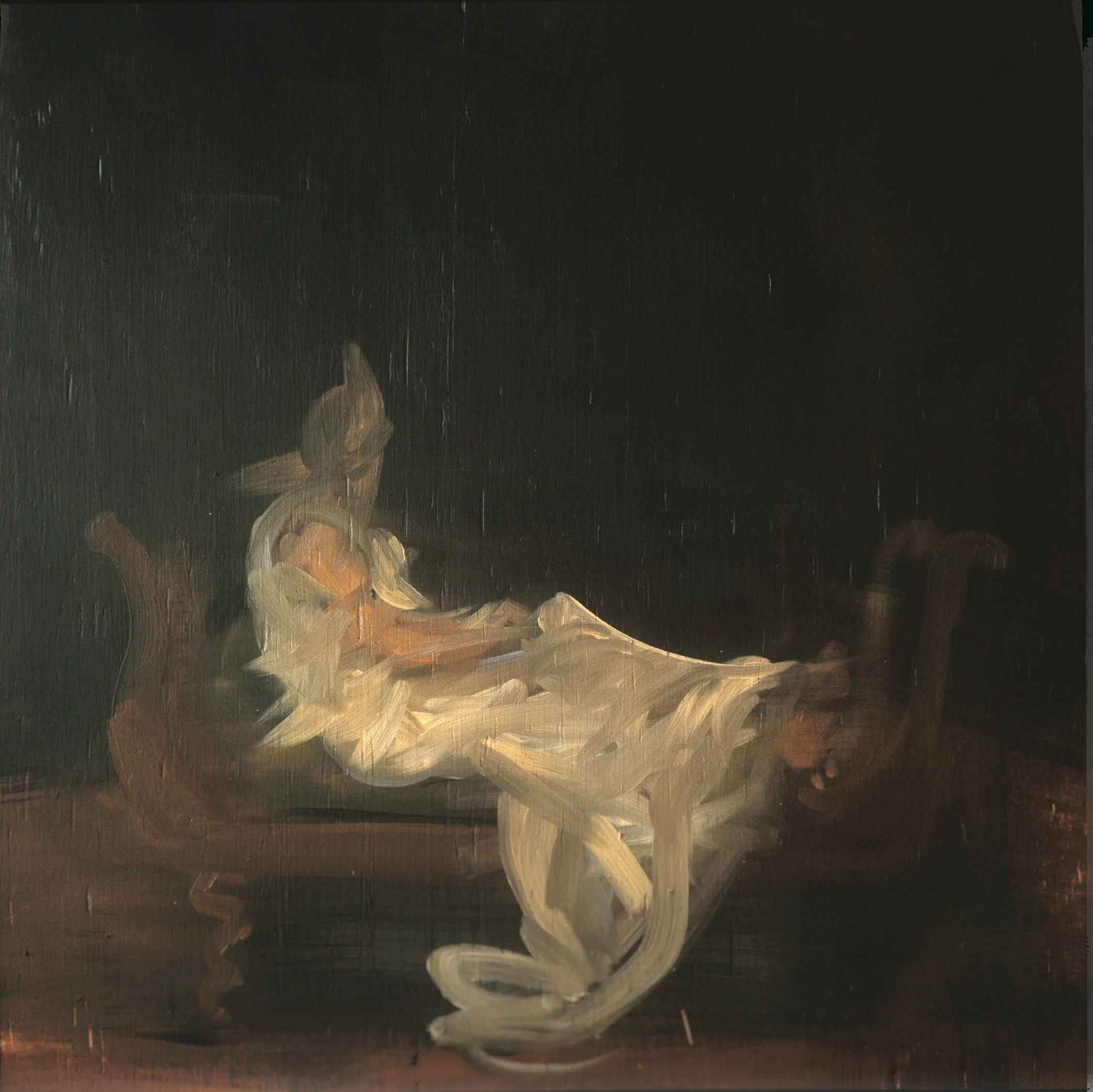 Untitled 312 - Reclining Pale Figure, Oil on board, Estate Collection