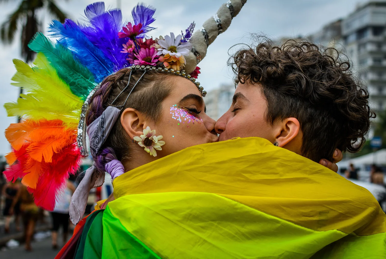 Two LGBT women kiss during gay pride in Rio de Janeiro (Photo: C.H. Gardiner)