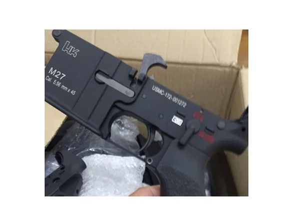 One of the lower receivers found by police allegedly belonging to Lessa. The semi-automatic hammer can be seen at the top of the component. (Photo: Police)