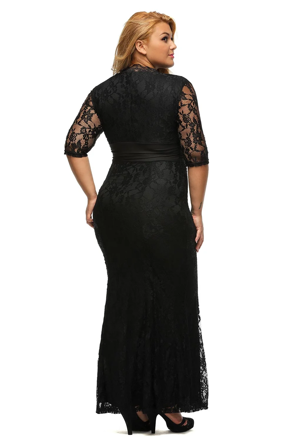 Jas Fashion Open Mystique Gown Party Dress Black Back.JPG
