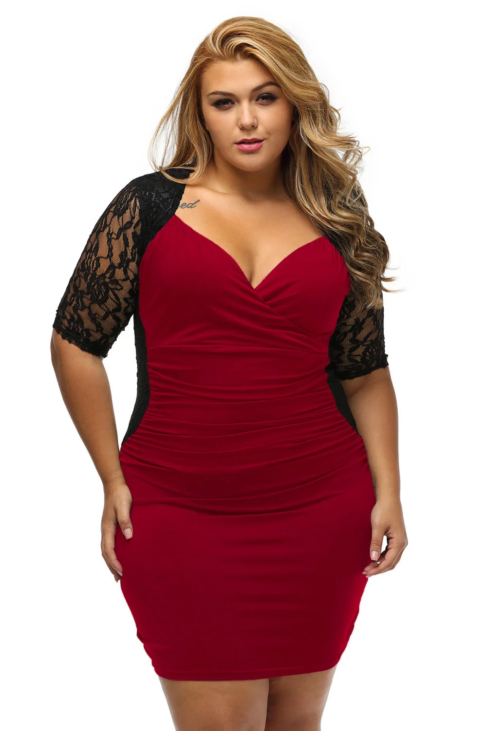 Jas Fancy-Cherry Melt Lace Illusion Dress