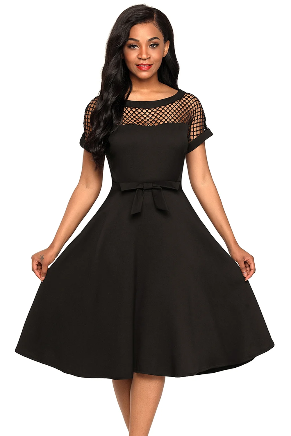 Intrepid Fishnet Bowknot Dress