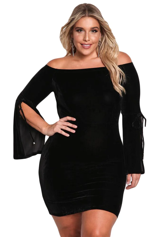 Jas Fancy-Sublime Expectation Bell Sleeve Peplum Dress