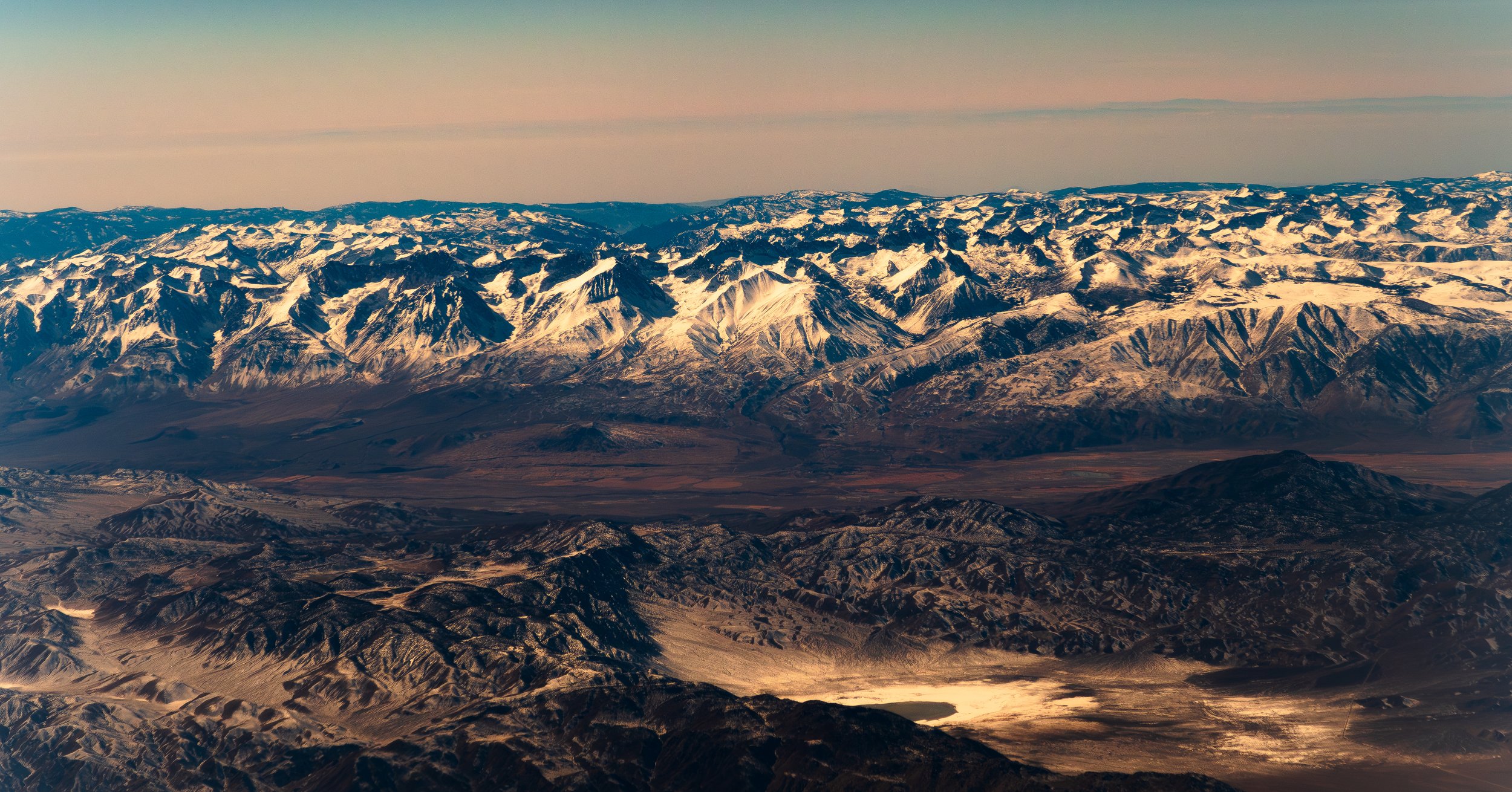 Seattle mountains Aerial plane view