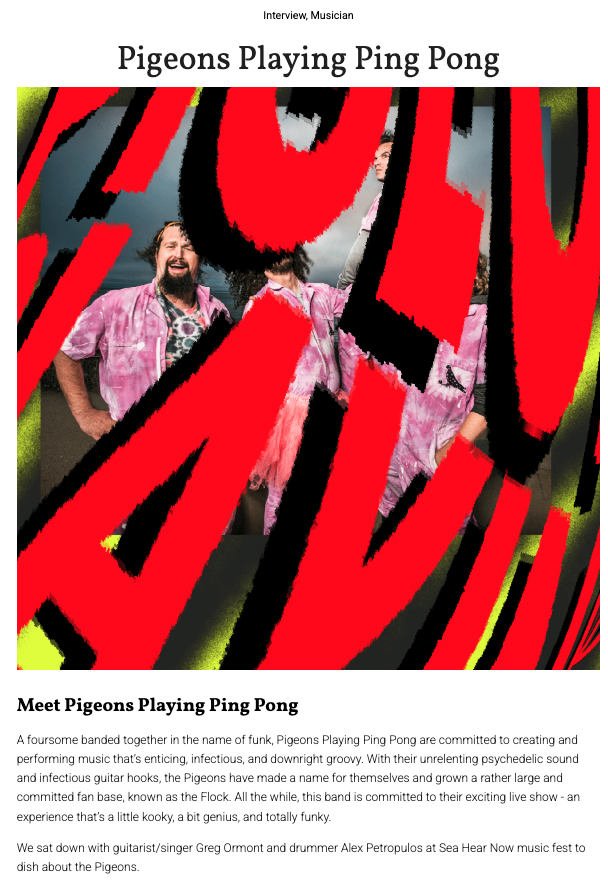 Interview: Pigeons Playing Ping Pong (TheFamilyReviews)