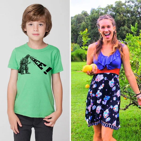 Science T-shirt by Mission Thread | Reconstructed dress by Ghetto Goldilocks