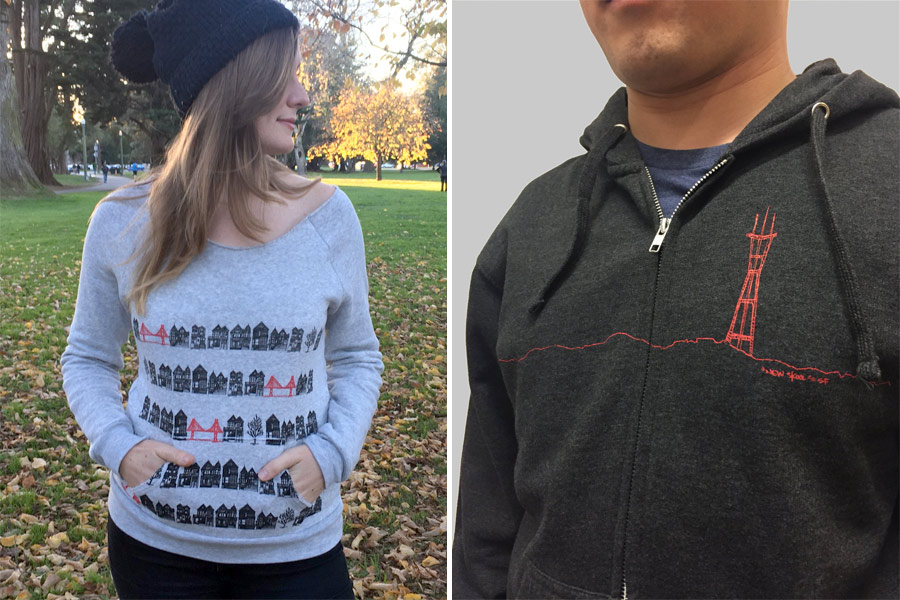 Sweaters and hoodies for spring hikes