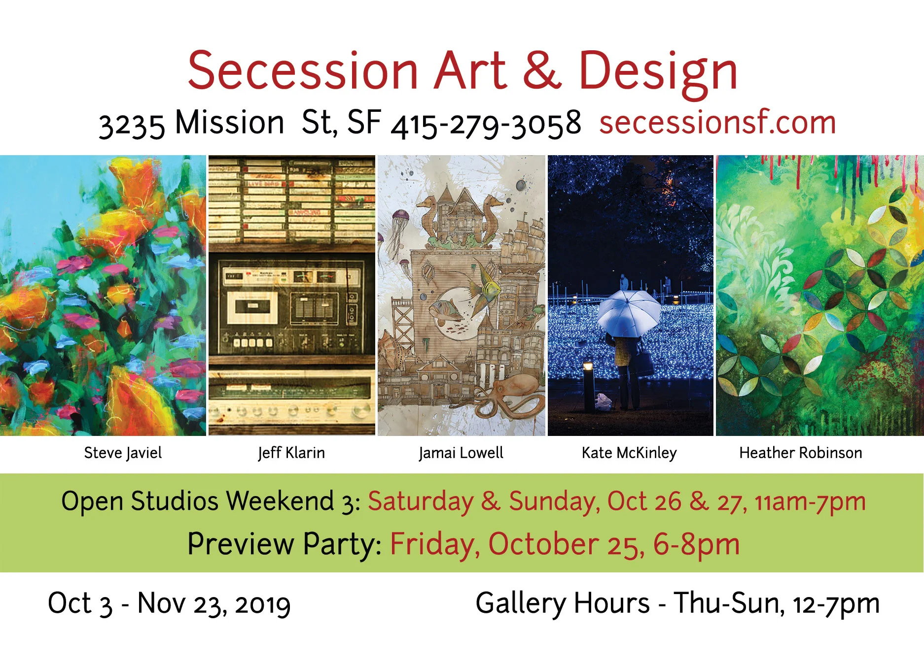 Modulation: Steve Javiel, Jeff Klarin, Jamai Lowell, Kate McKinley, Carol Pesce-Imlay, Heather Robinson 