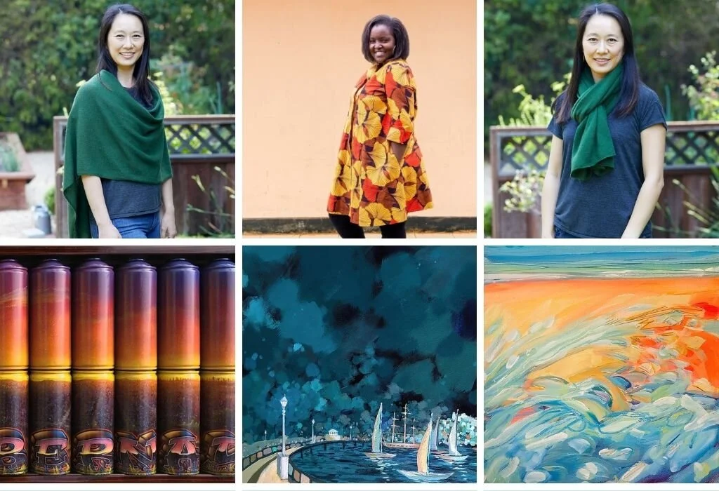 Cashmere ponchos, gingko dresses and fundraiser art!