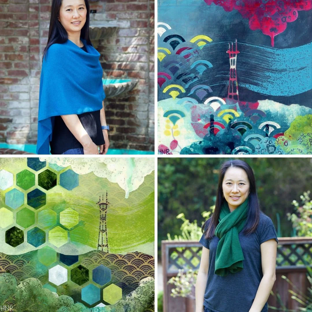 Sutro Tower art &amp; cashmere ponchos