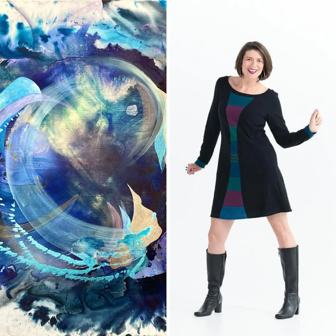 Hand-dyed dresses and vibrant metallic watercolors