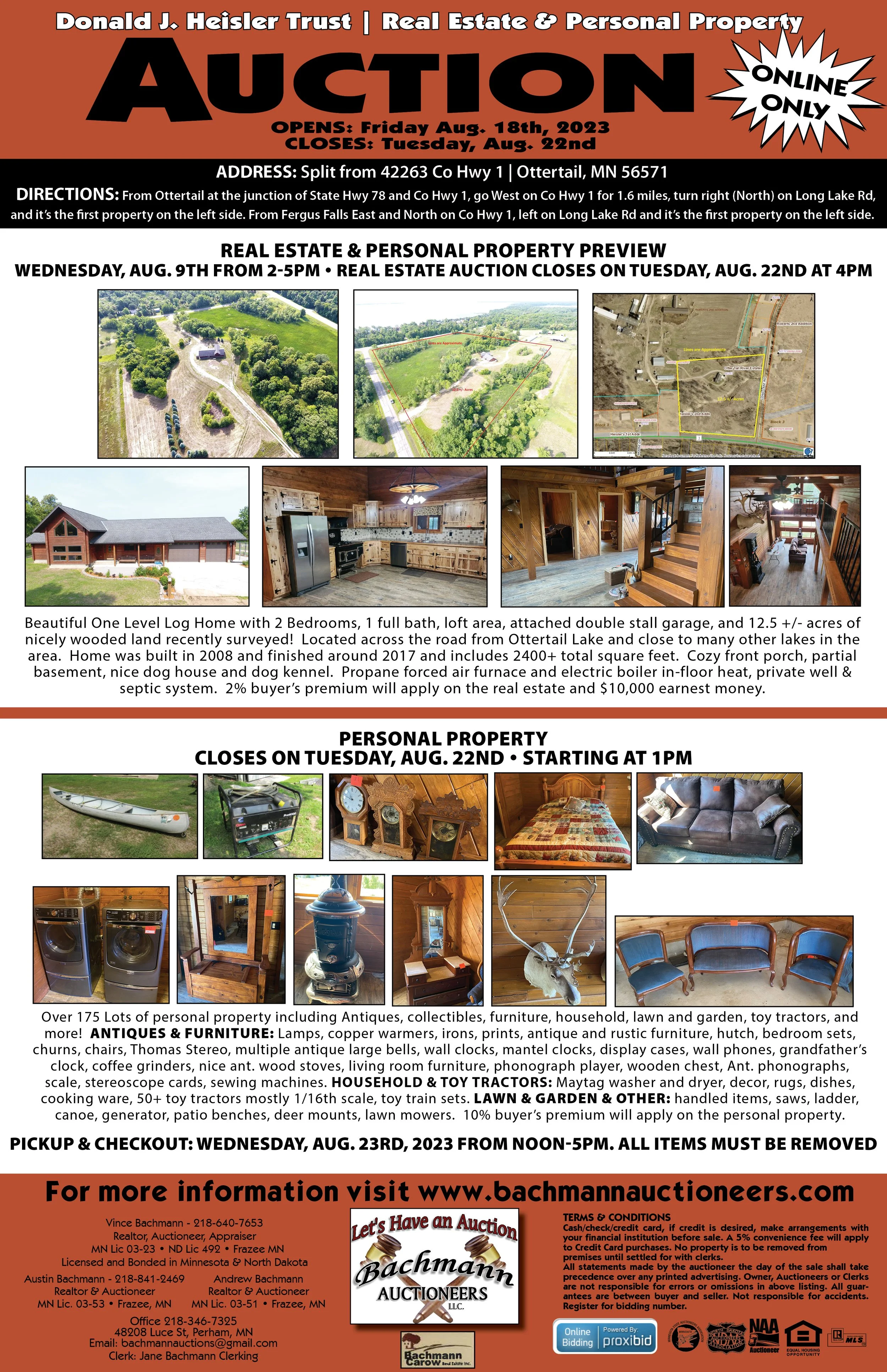 Aug 1822 Heisler Personal Property and Real Estate Auction — Bachmann