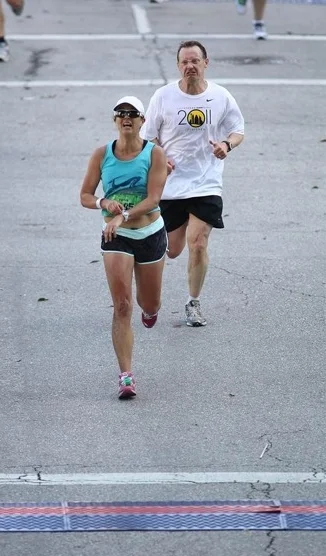 Peter Fleming “encouraging” Amy across the line in Austin