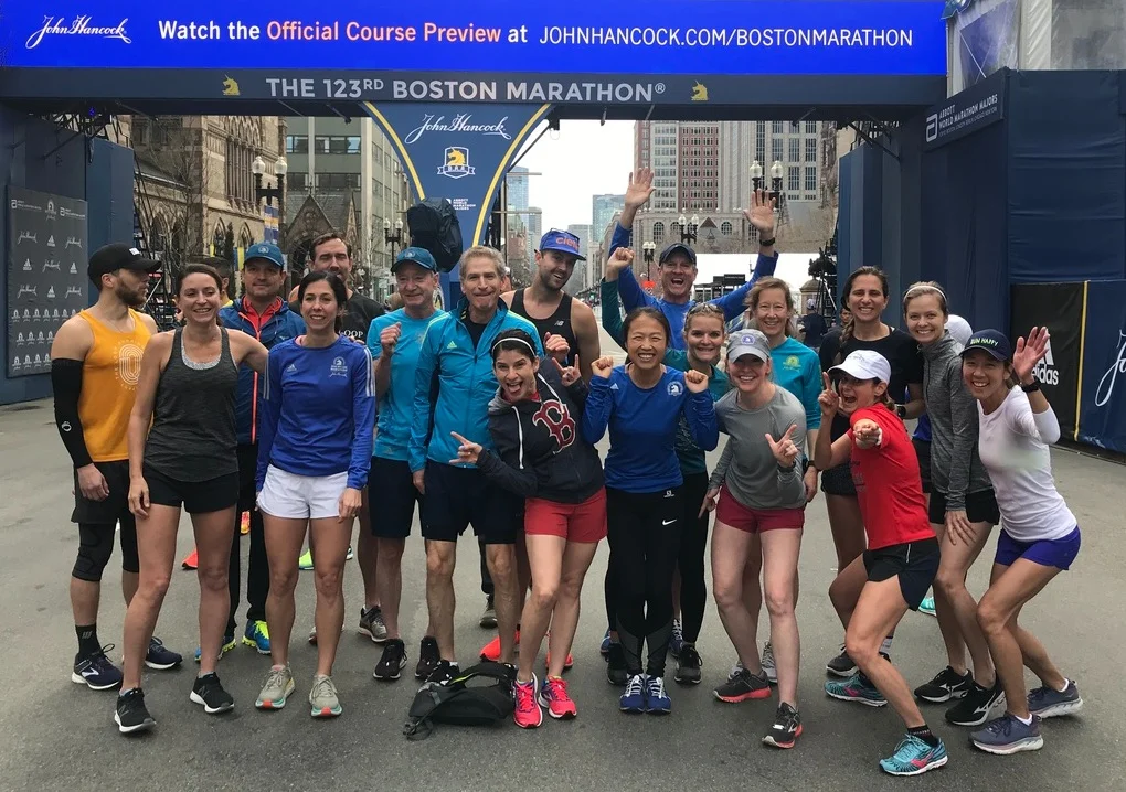 Carrie (red shirt) with her Boston Gazelles group