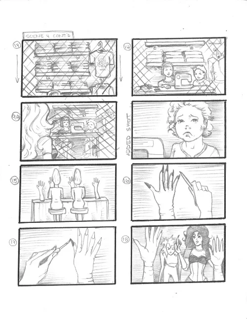&nbsp;Children of the Popcorn.&nbsp;&nbsp;short film storyboards. Pencil on paper.