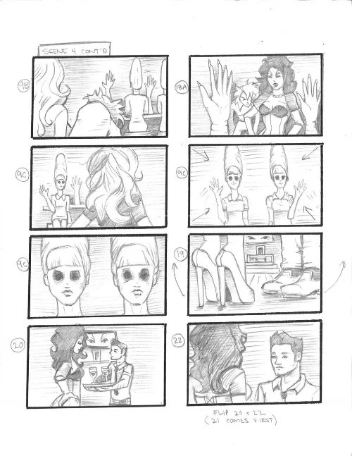 Children of the Popcorn.&nbsp;&nbsp;short film storyboards. Pencil on paper.