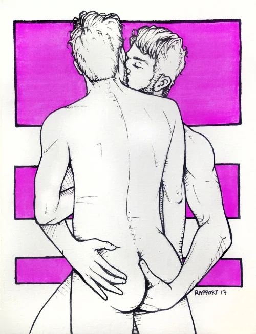 Soft and wet. pen and ink on paper.