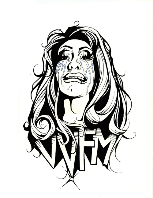 vivvyanne forevermore. t shirt design. pen on paper.