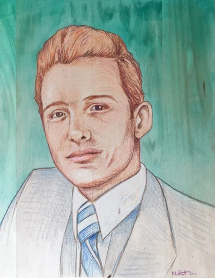 Henry. Acrylic and colored pencil on birch. 