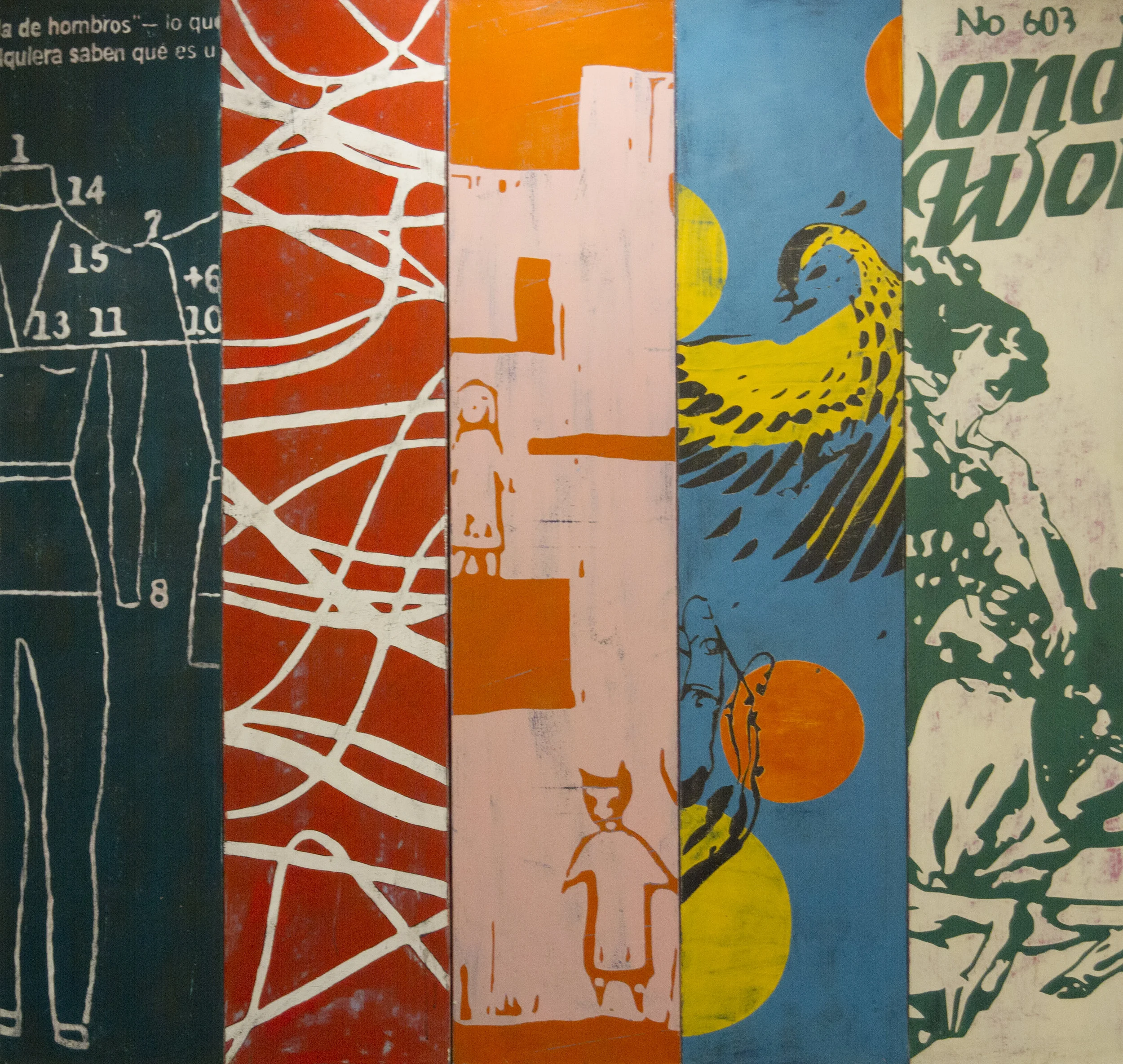Bradley Narduzzi Rex (American b. 1967) Wondering, 2014 Acrylic on canvas 72 x 75 inches Each canvas is signed, titled, dated 2014 on verso