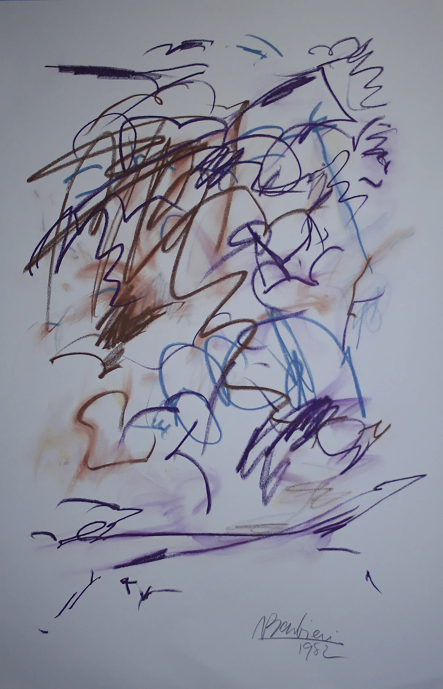 Nicholas Barbieri (American 1942-2013) Untitled, 1982 Pastel and watercolor on paper 35 x 23 inches Signed and dated lower right, 1982