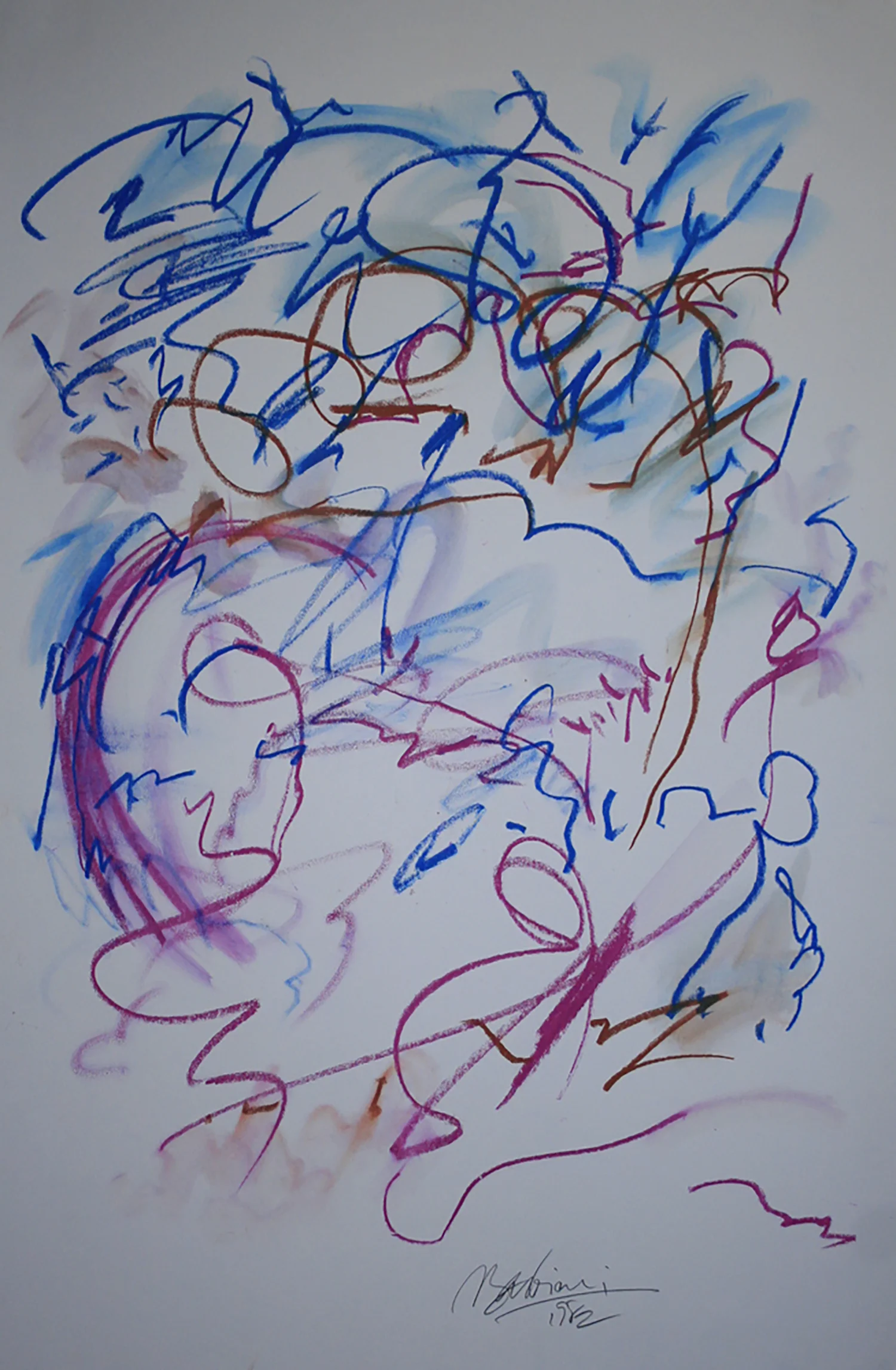 Nicholas Barbieri (American 1942-2013) Untitled, 1982 Pastel and watercolor on paper 35 x 23 inches Signed and dated lower right, 1982