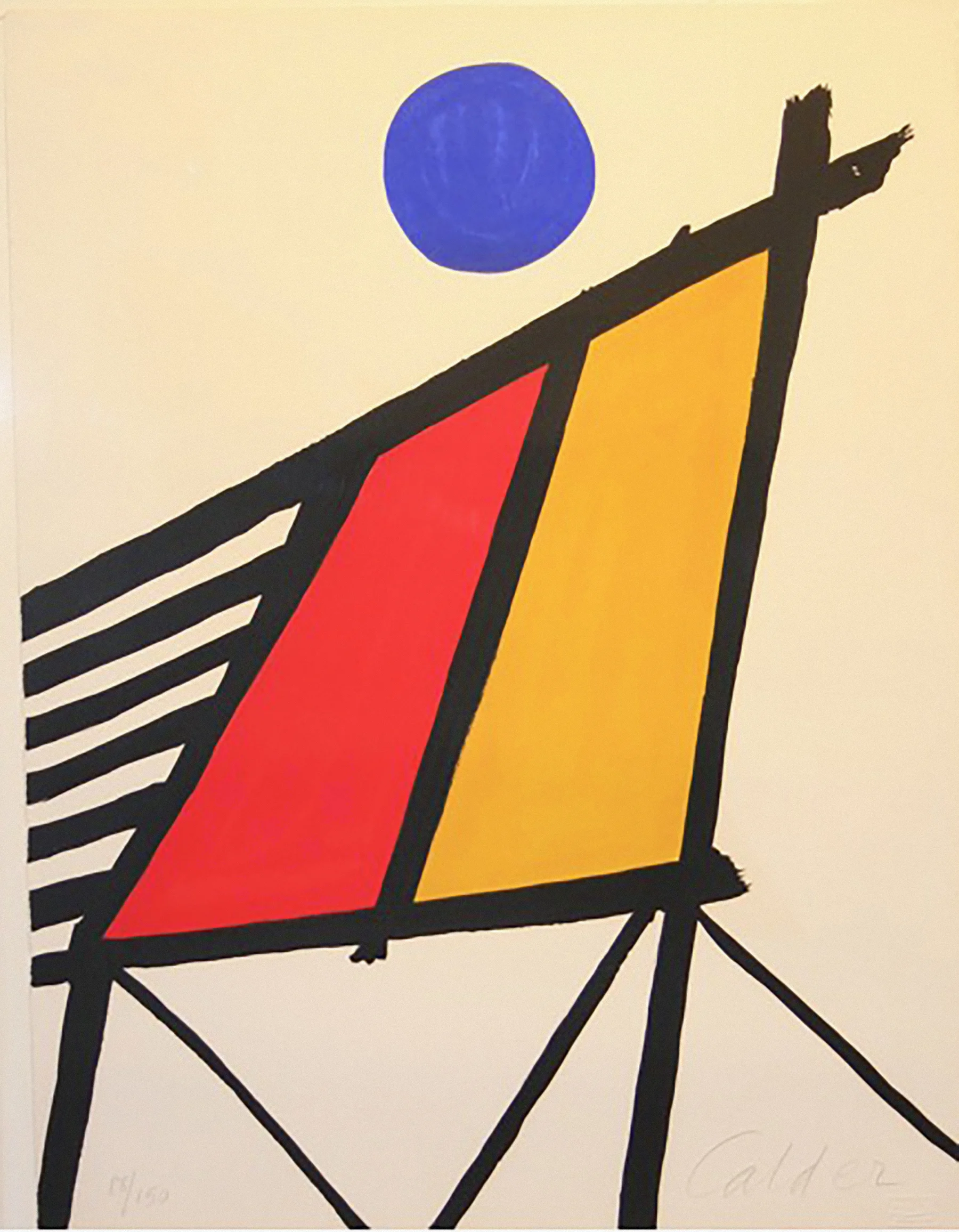 Alexander Calder (American 1898-1976) Blue Sun Arches wove paper 150 88/88 24 x 17 3/4 in. (60.96 x 45.09 cm) Signed lower right, numbered lower left