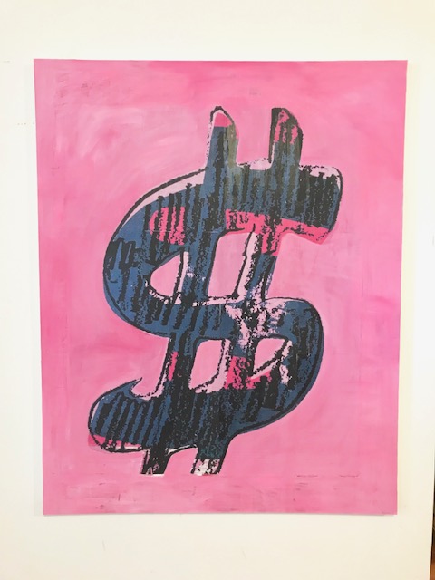 “Homage to Warhol”, Acrylic on canvas, 60 x 48, signed verso