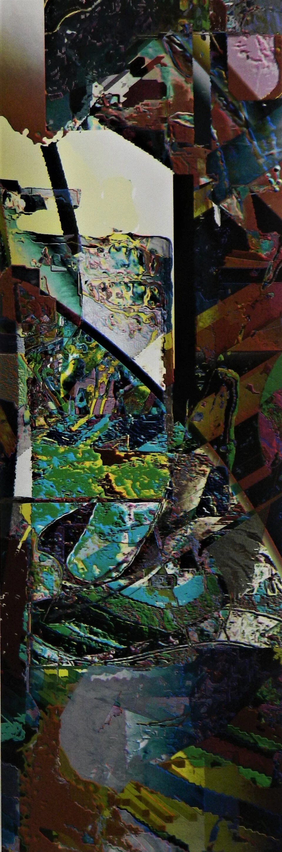 Untitled Digital Painting (Abstraction with Brown, Green, Yellow, Black)