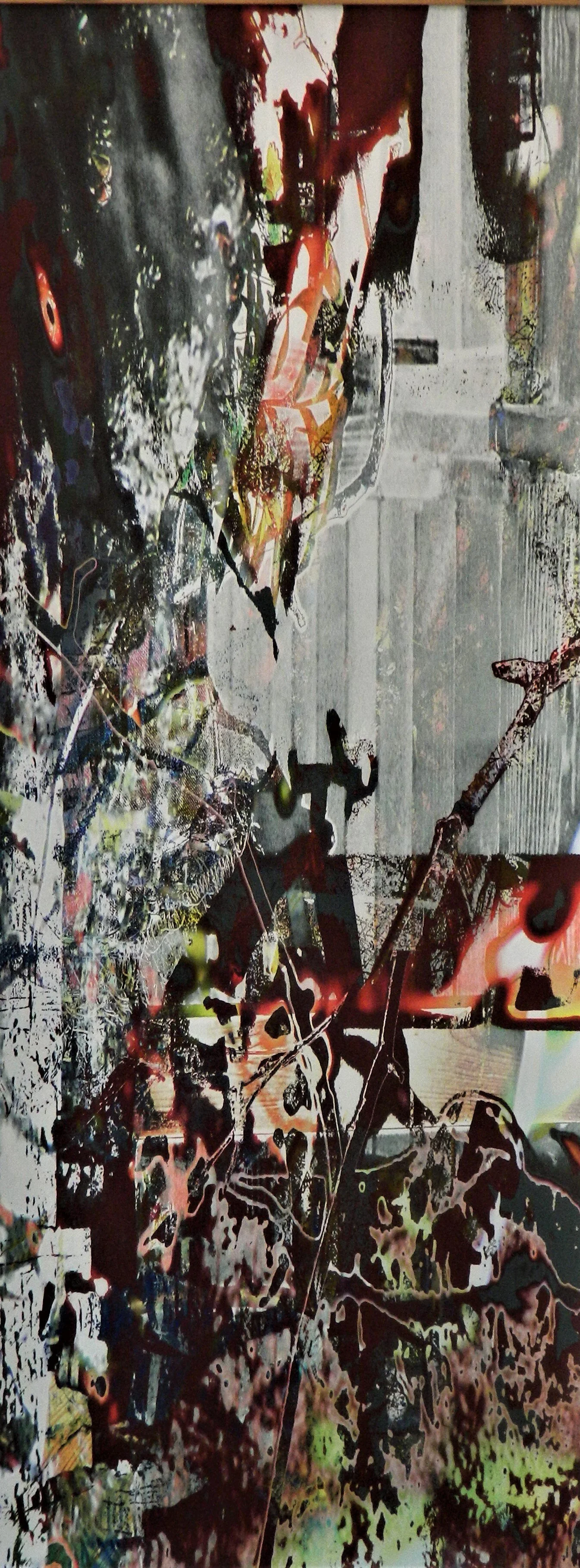 Untitled Digital Painting (Abstraction with Grays, Orange, Black)