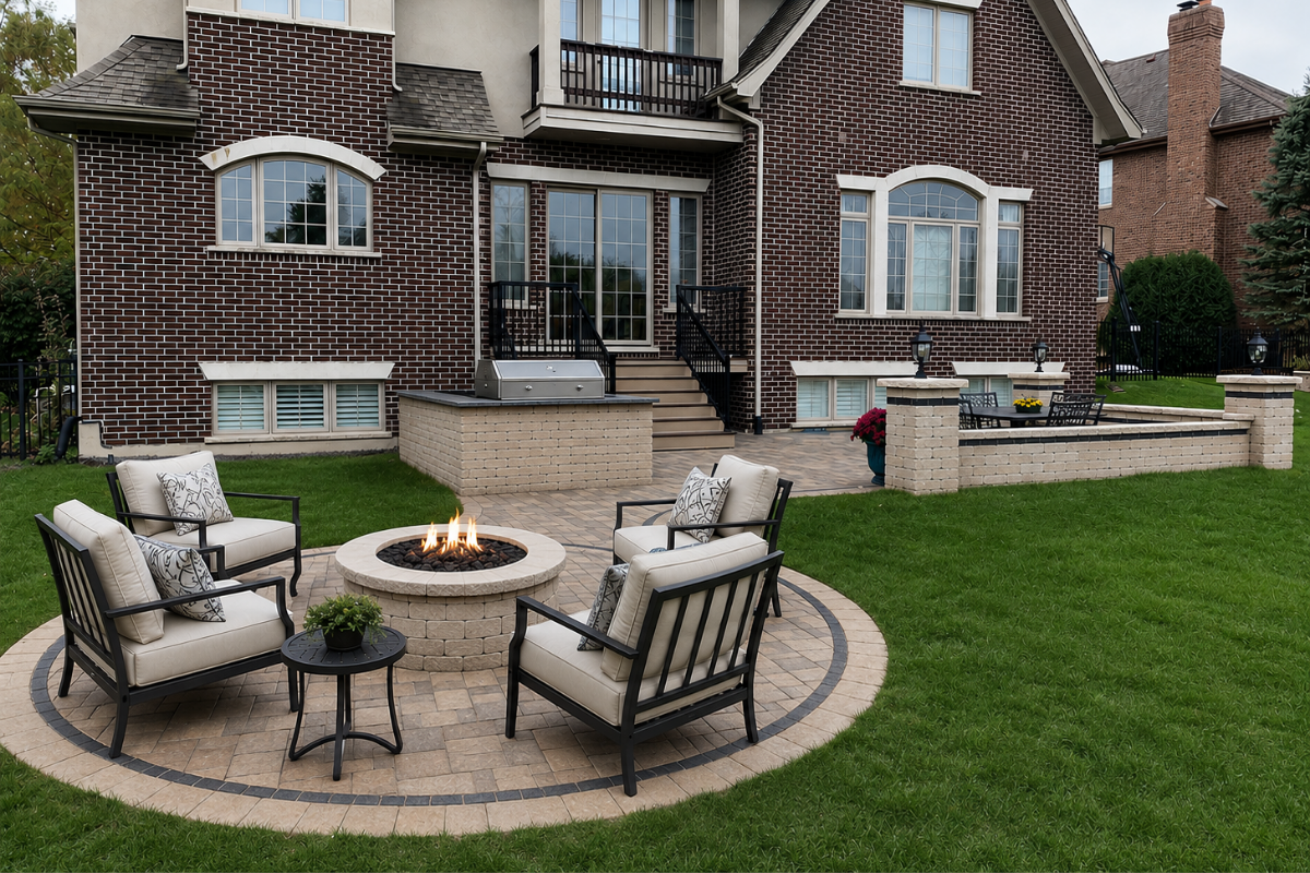Custom landscaping project by Precision Property Pros