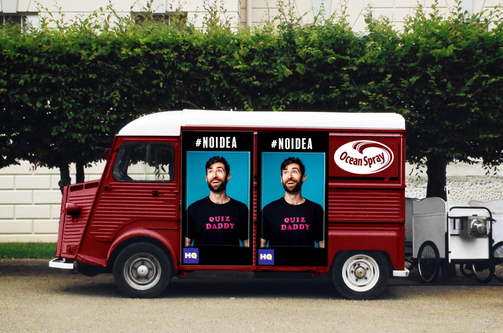Just an FYI, when we thought of this, HQ had had ZERO branded content…Ocean Spray and HQ will create a traveling Trivia Truck that stops at fests, street fairs, and local celebrations nationwide.