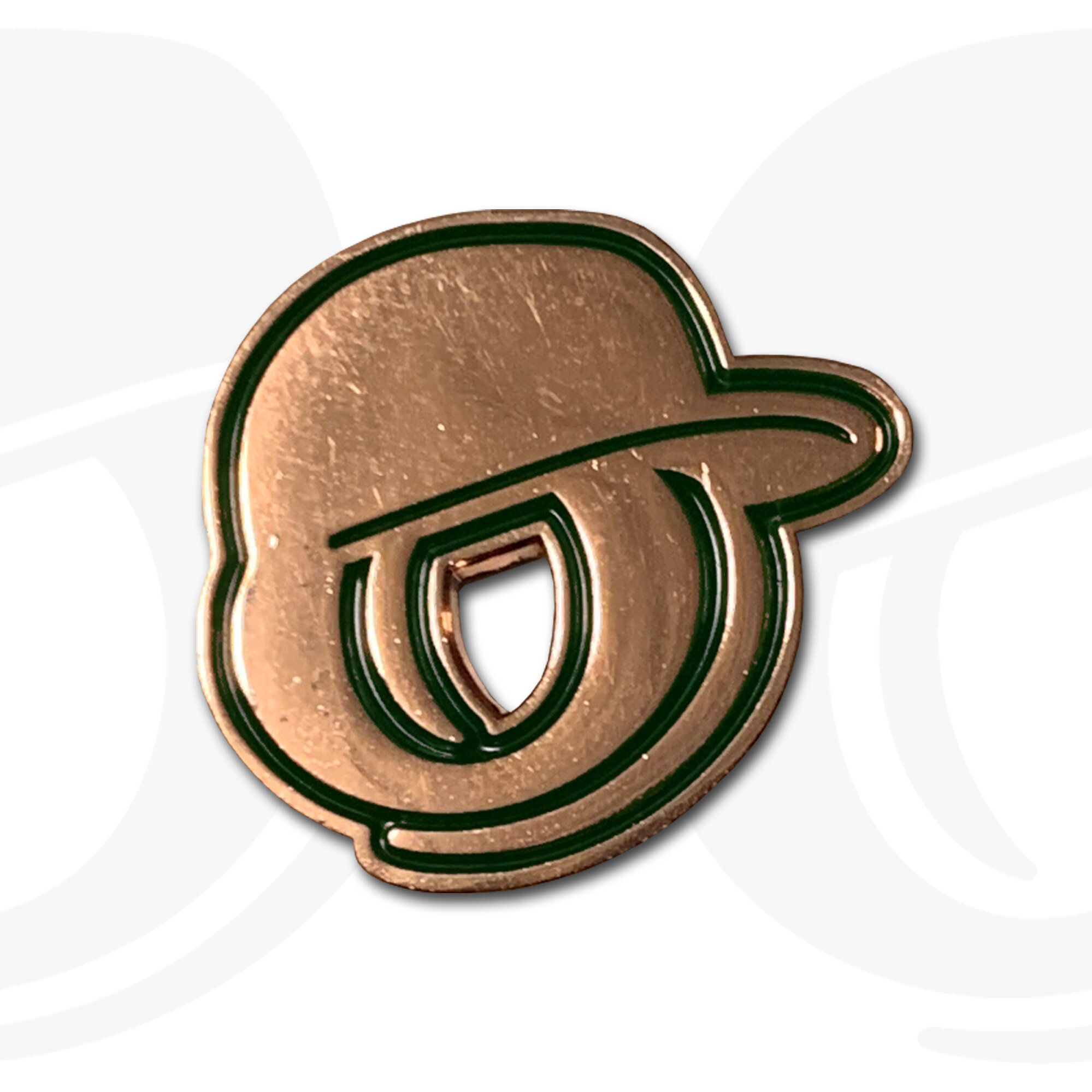Big Logo Pin - Copper and British Racing Green